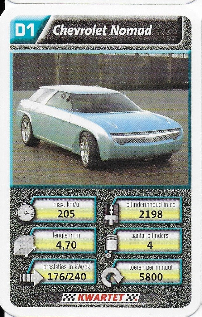 Kw4282 autokaartje d1 chevrolet nomad, Ophalen of Verzenden, Zo goed als nieuw, Auto's