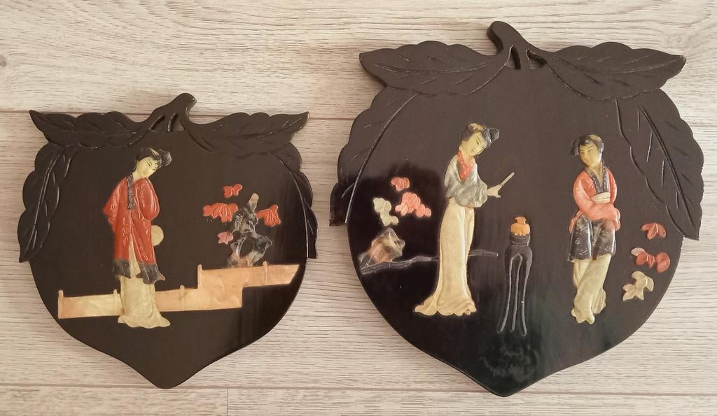Vintage Chinoiserie wandpaneel met parelmoer inlegwerk, Ophalen of Verzenden