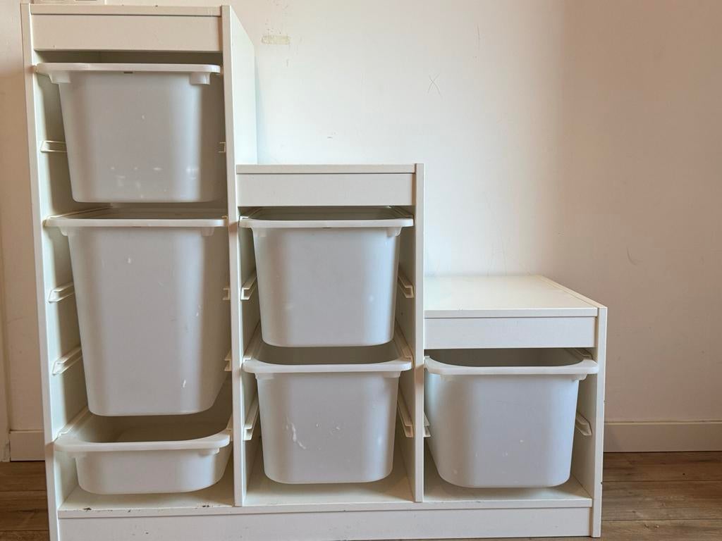 IKEA Trofast opbergkast met 6 witte bakken, Ophalen, Gebruikt, Minder dan 150 cm, Minder dan 100 cm