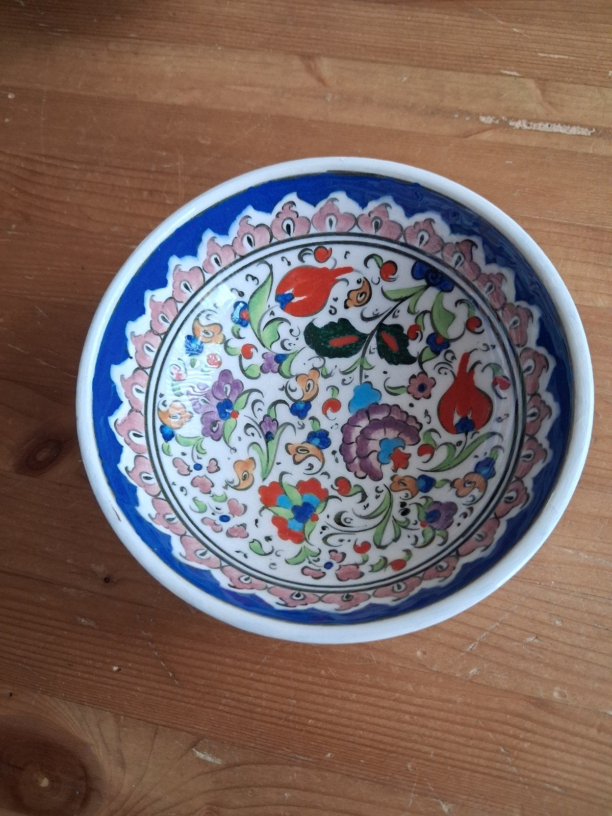 Handgemaakt Turks Keramieken Schaaltje., Porselein of Keramiek, Rond, Ophalen of Verzenden, Zo goed als nieuw