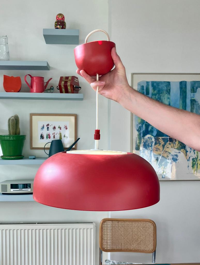 Rode hanglamp Ikea, Ophalen of Verzenden, Zo goed als nieuw, Minder dan 50 cm