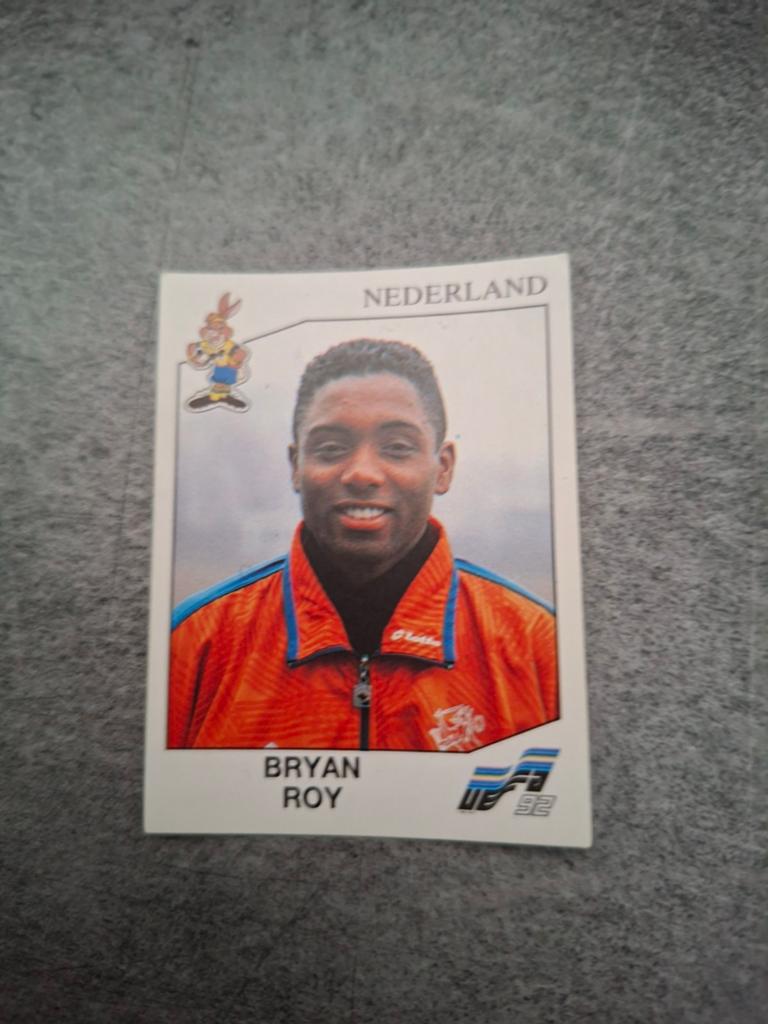 Panini sticker Euro 92 Zweden. Speler Bryan Roy Nederland., Verzenden, Zo goed als nieuw, Sticker