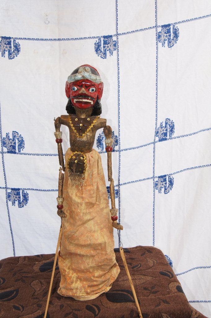 Antieke Wayang Golek pop - Indonesische stokpop, Ophalen of Verzenden, Gebruikt, Pop