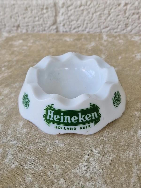 Vintage Heineken asbak melkglas horeca, Ophalen of Verzenden, Gebruikt, Gebruiksvoorwerp