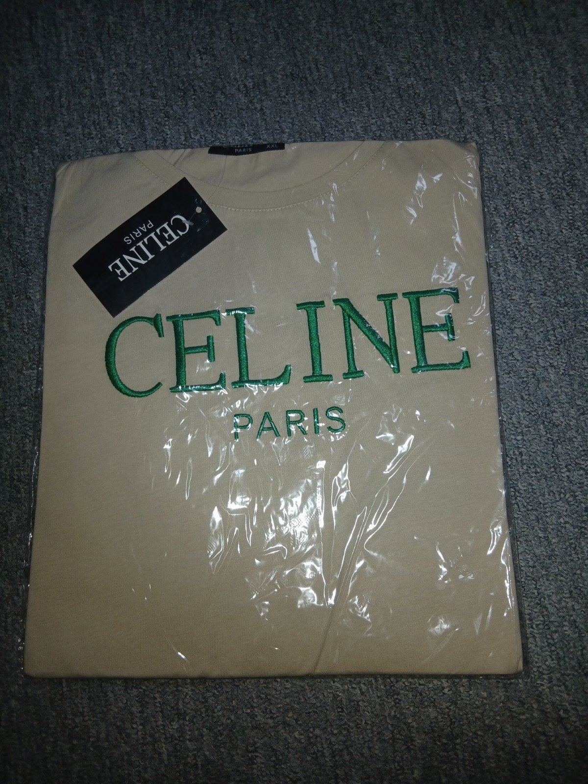 Celine Paris T-shirt - Nieuw met label - XXL, Beige, Nieuw, Overige maten, Ophalen of Verzenden