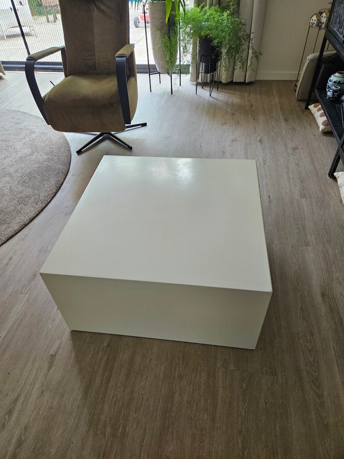 GRATIS! Witte Salontafel ophalen in Zwolle, Ophalen, Gebruikt, 100 tot 150 cm, 50 tot 100 cm