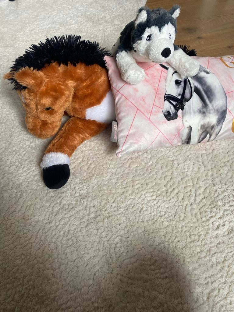 Knuffel pakket: Paarden en wolf knuffels, Overige typen, Ophalen of Verzenden, Zo goed als nieuw, Middelgroot (20 tot 80 cm)