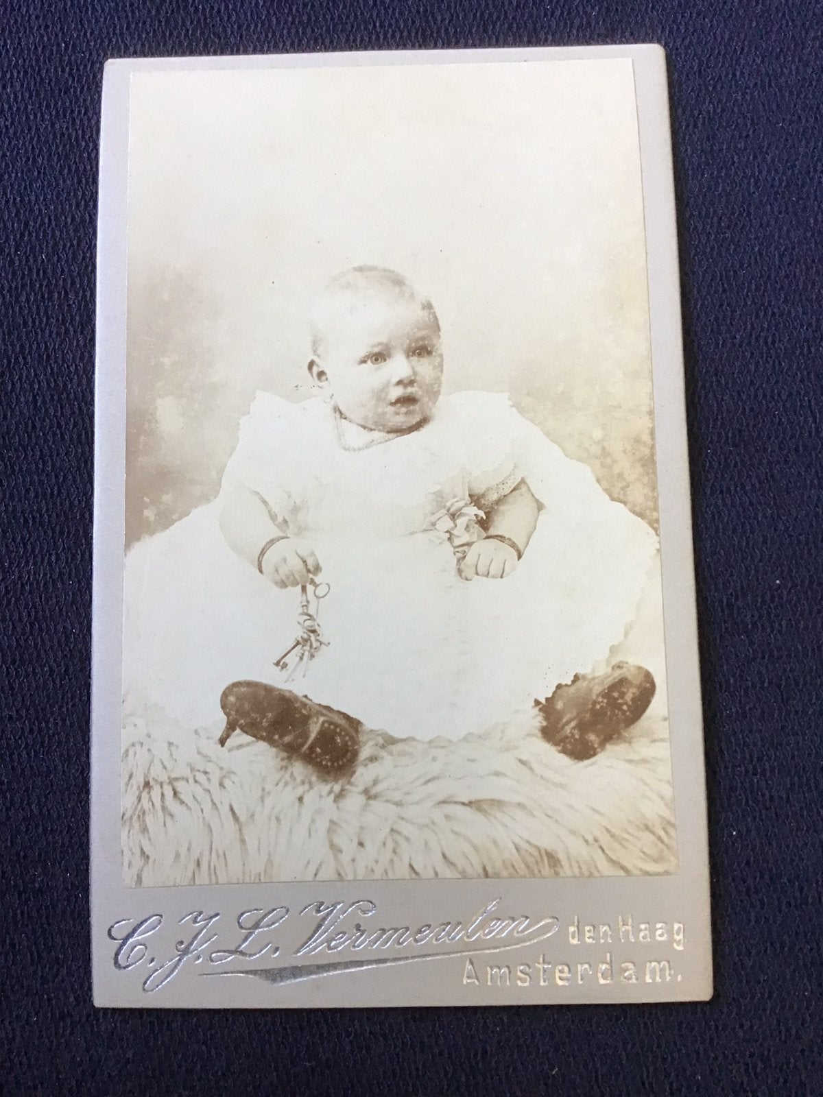 CDV, Kind, C.J.L. VERMEULEN, DEN HAAG, Carte de Visite, Gebruikt, Verzenden, Foto, Voor 1940