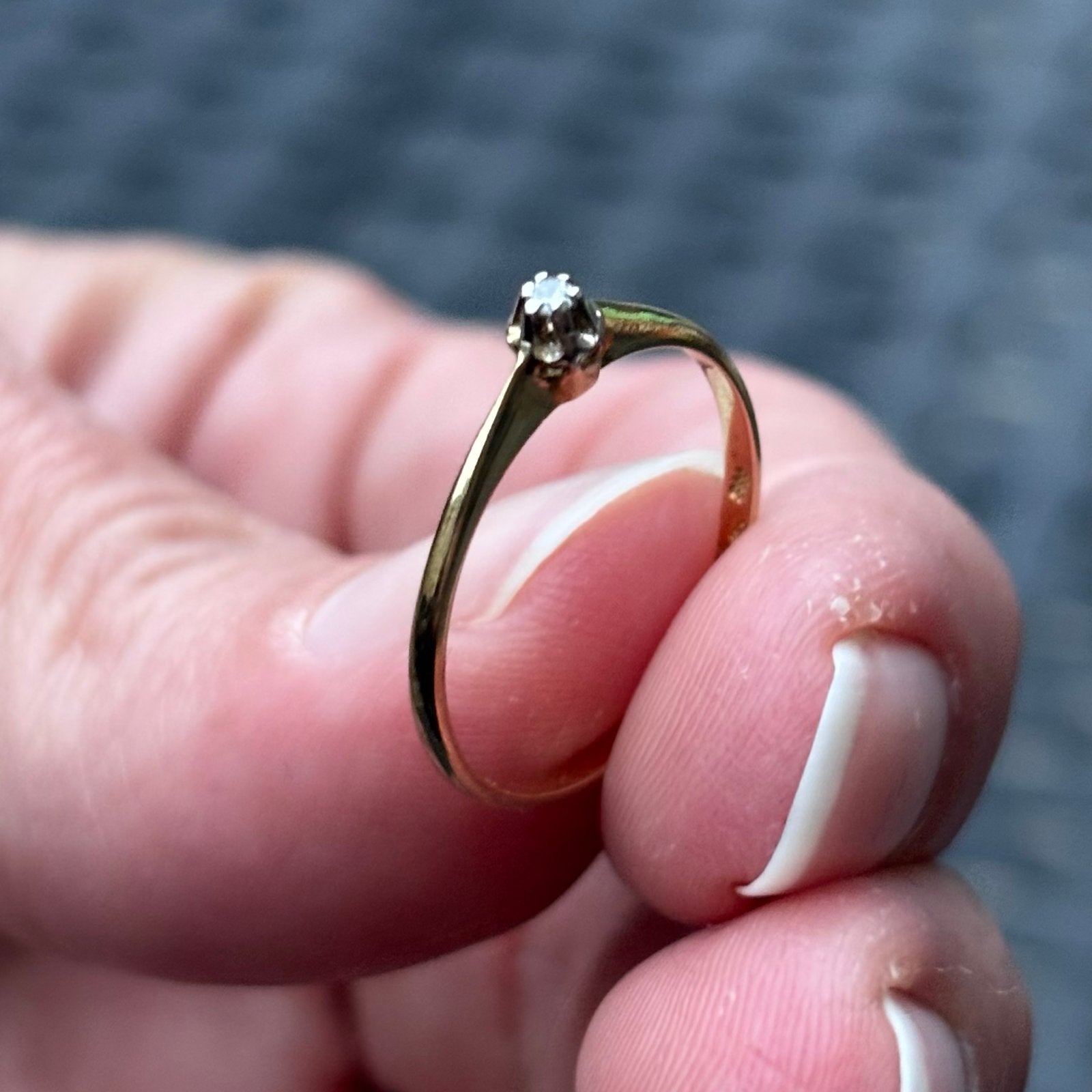 14K Gouden Ring met Schitterende Diamant - 16,5mm, Ophalen of Verzenden, Met edelsteen, Dame, Goud