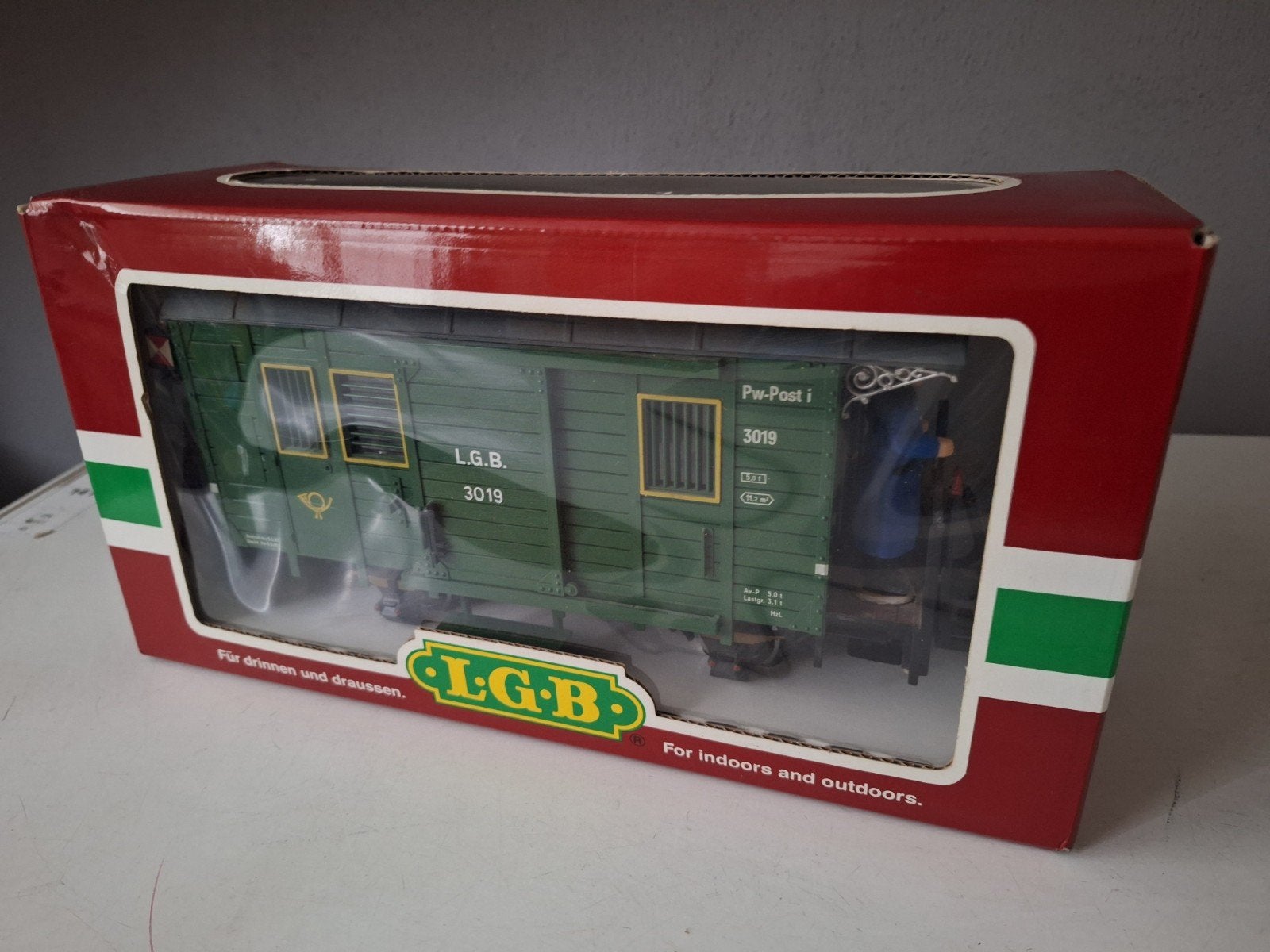 LGB 32190 Postwagon met stalen wielen en verlichting, Hobby en Vrije tijd, Ophalen, Zo goed als nieuw, Wagon, LGB