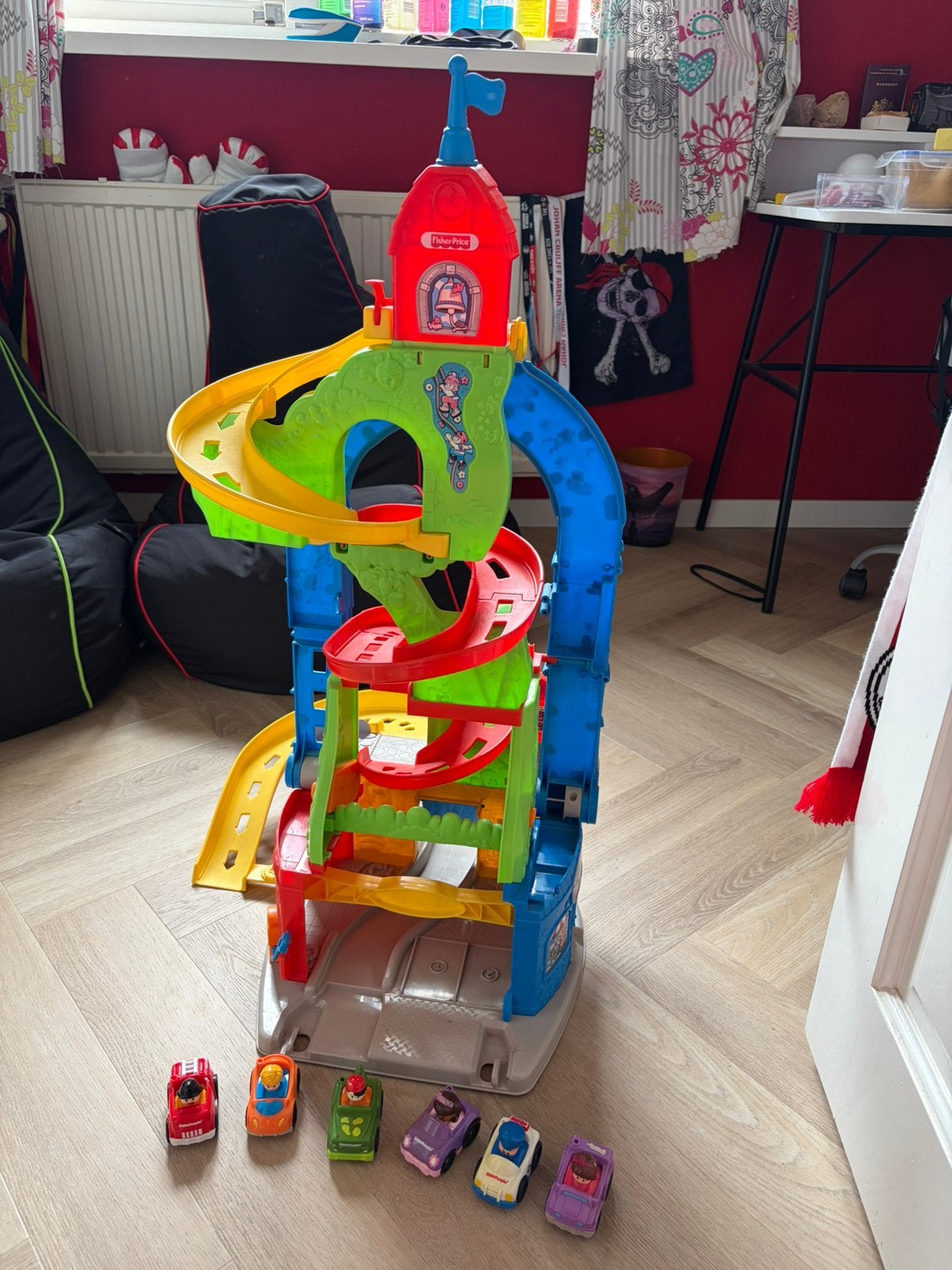 Fisher-Price Little People Garage met 6 auto's, Ophalen, Gebruikt