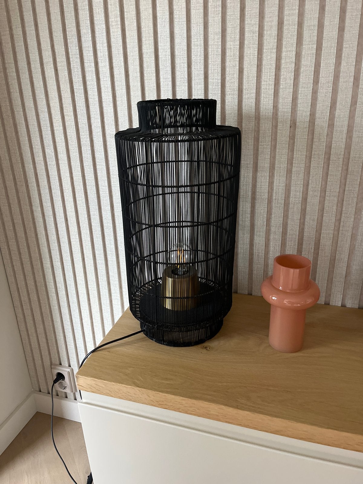 Light & Living tafellamp - Zwart metalen design, Huis en Inrichting, Lampen | Tafellampen, Zwart, Metaal, E27 (groot), Ophalen of Verzenden