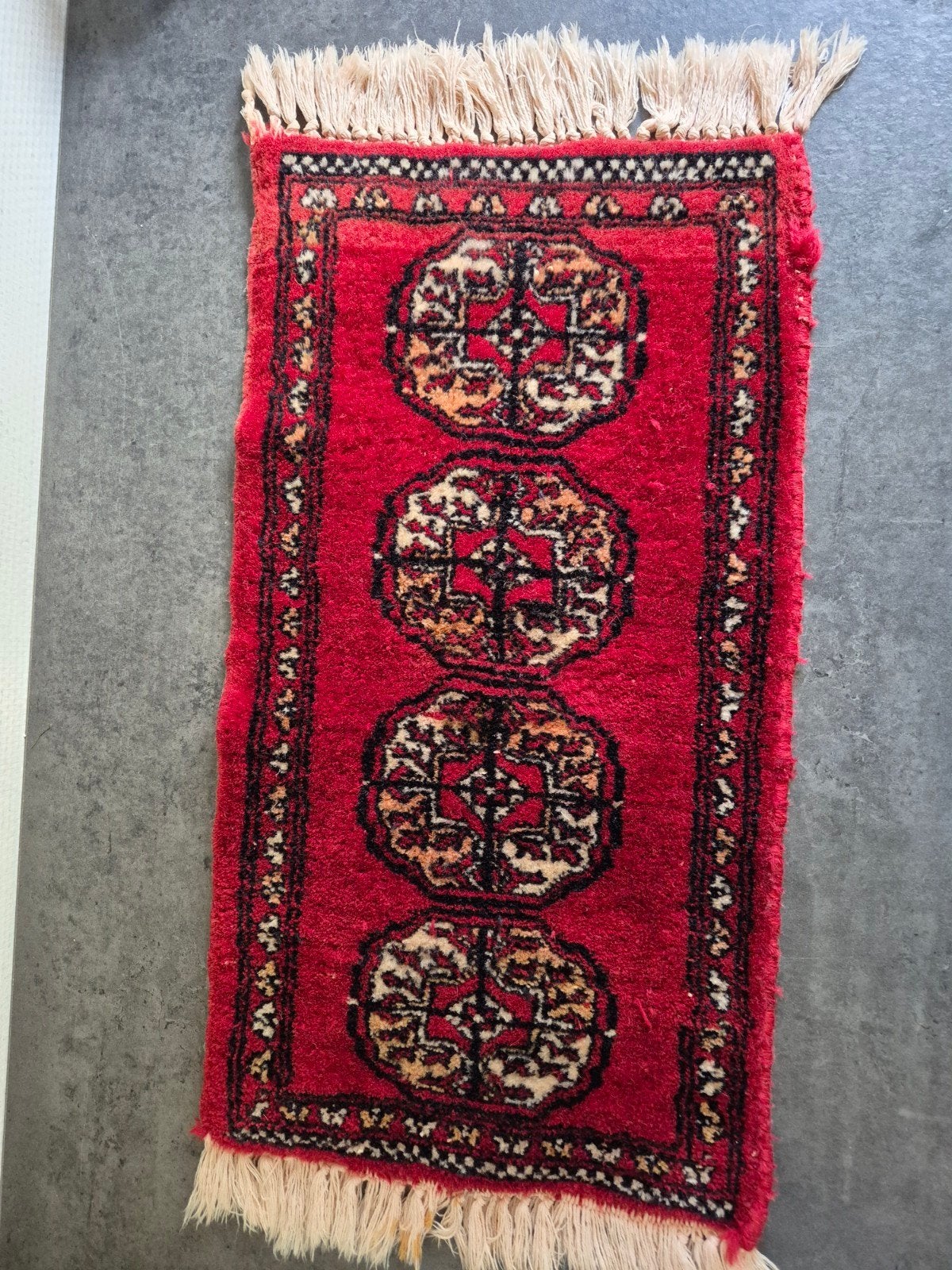 Kleedje/ loper met franje vintage Perzisch motief, Ophalen of Verzenden