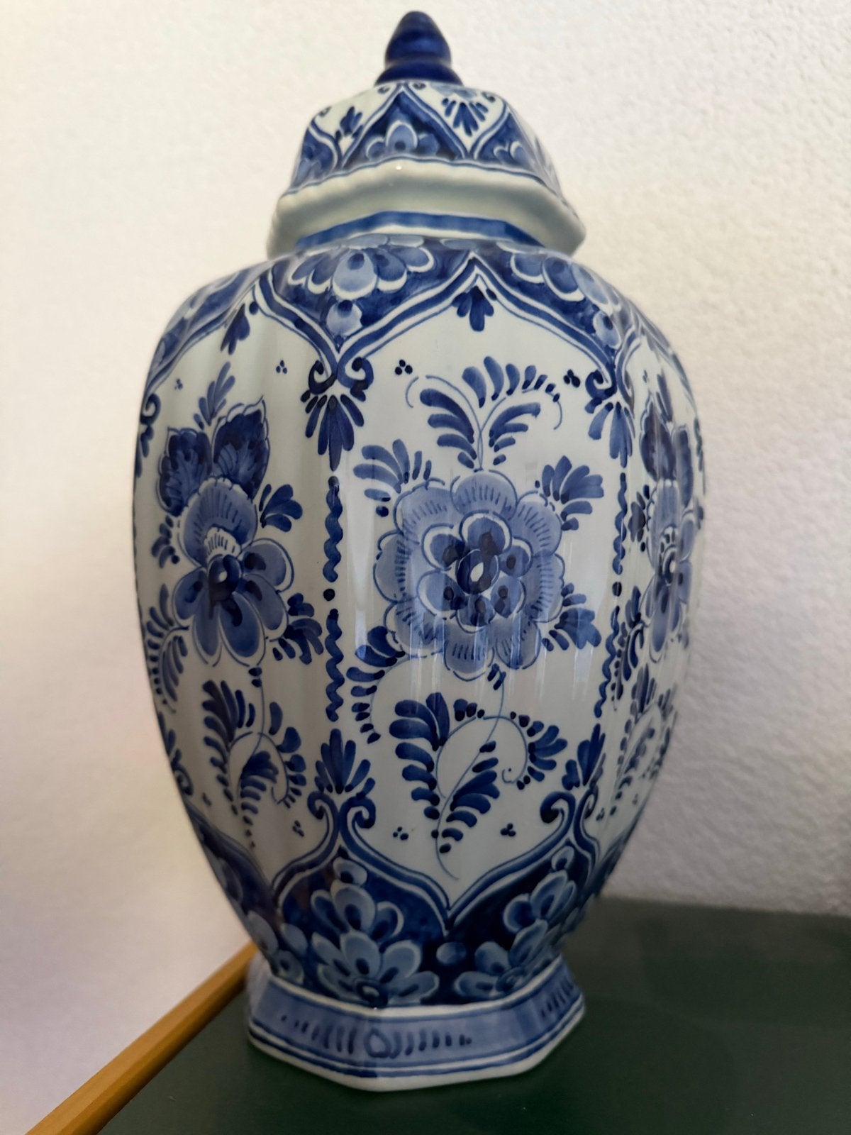 Delfts Blauwe Gemberpot met Deksel - Handgeschilderd, Ophalen