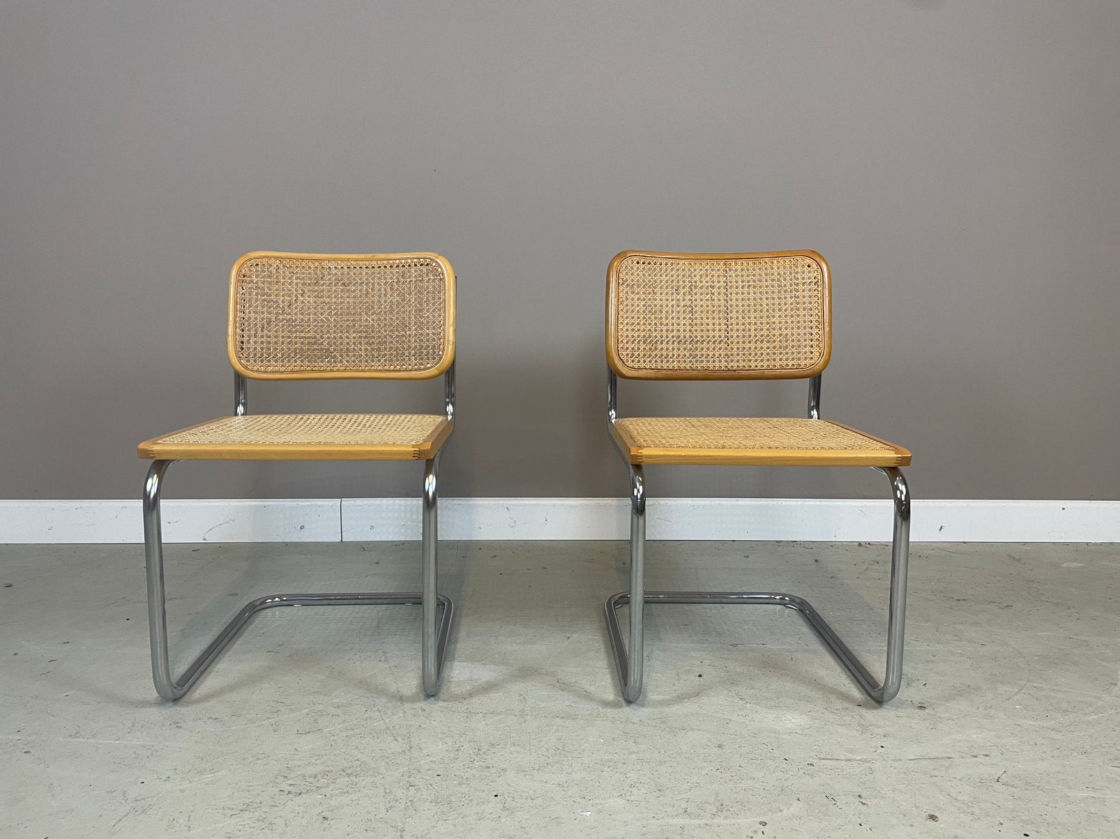 2 Cesca S32 stoelen door Marcel Breuer 1928 Made in Italy, Ophalen, Zo goed als nieuw, Metaal, Twee