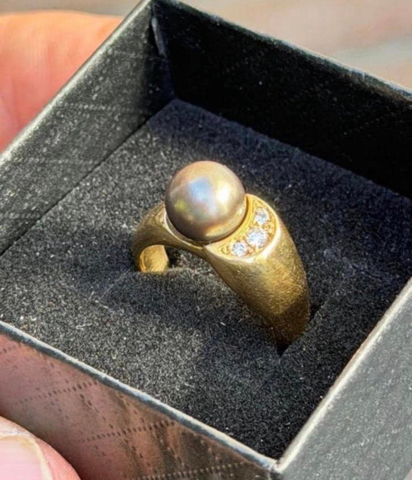 Mooie 18 karaat gouden ring 8,2 gram met parel en diamant!, Met edelsteen, Ophalen of Verzenden, Dame, Goud