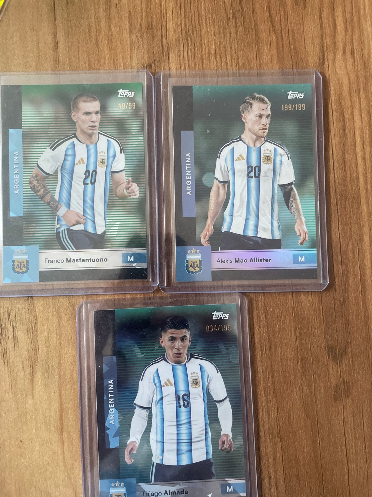 Topps Chrome Argentinië Voetbal Kaarten - 3 Spelers, Ophalen of Verzenden, Zo goed als nieuw, Buitenlandse clubs, Spelerskaart
