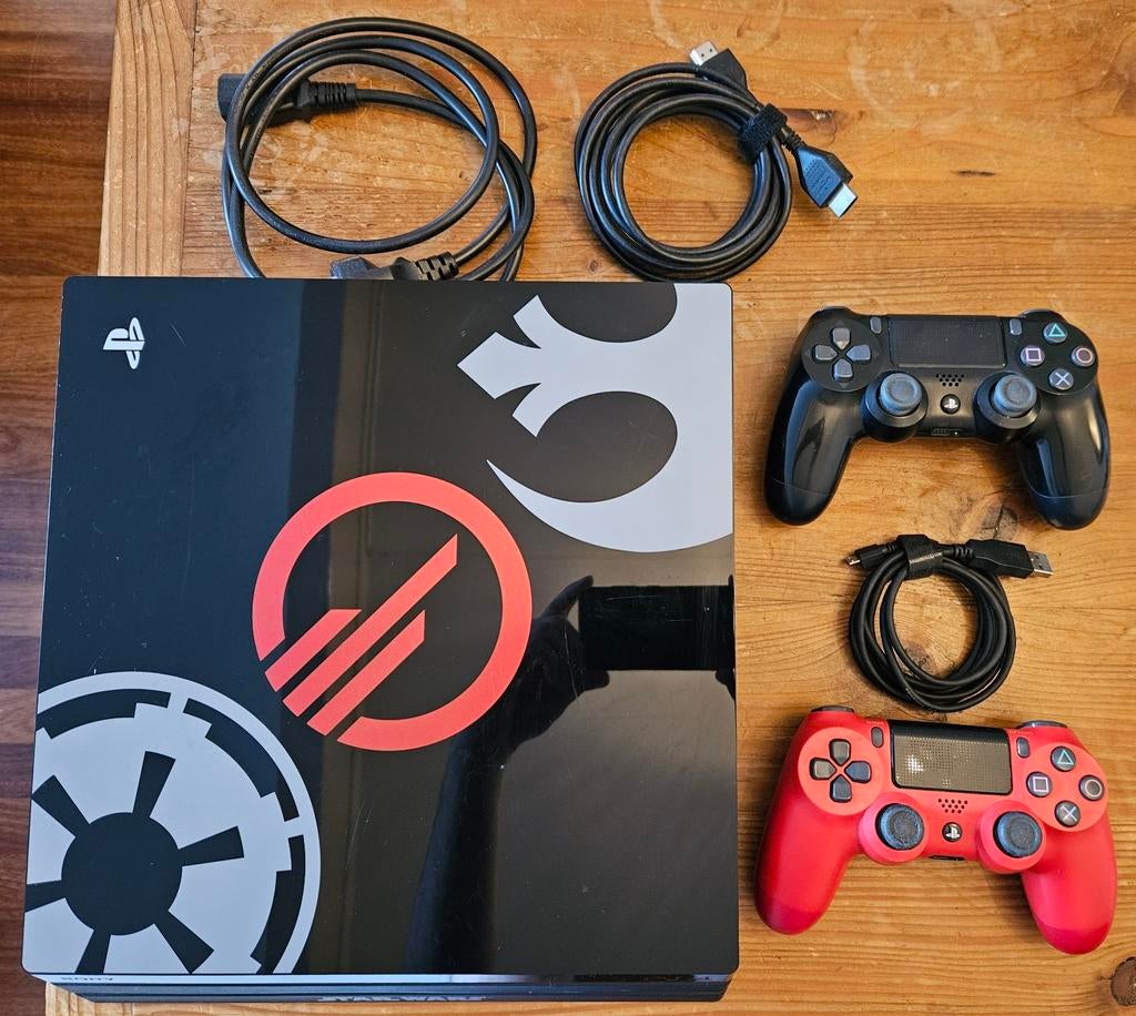 PS4 Pro Battlefront 2 Editie + 2 controllers + GT Sport, Gebruikt, Racen en Vliegen, 2 spelers, Ophalen of Verzenden