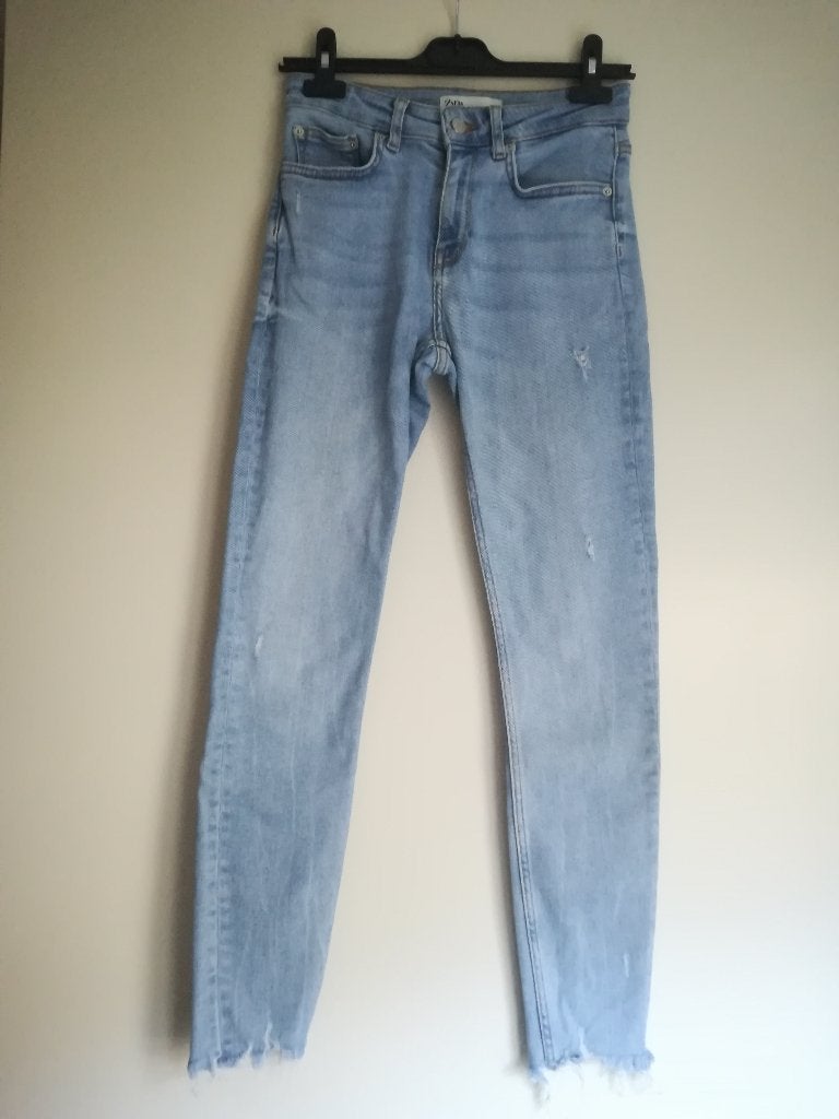 Zara Skinny Jeans Lichtblauw maat 36, Blauw, Zara, Ophalen of Verzenden, Zo goed als nieuw