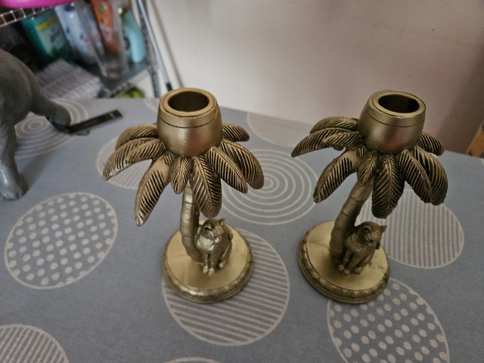 nieuwe goudkleurige kandelaars palmboom, Ophalen of Verzenden, Nieuw, Goud