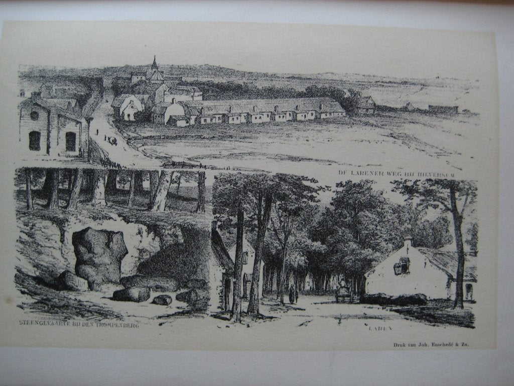 87 / Hilversum / Laren   Litho 1876, Antiek en Kunst, Kunst | Litho's en Zeefdrukken, Ophalen of Verzenden, Landschappen, Lithografie