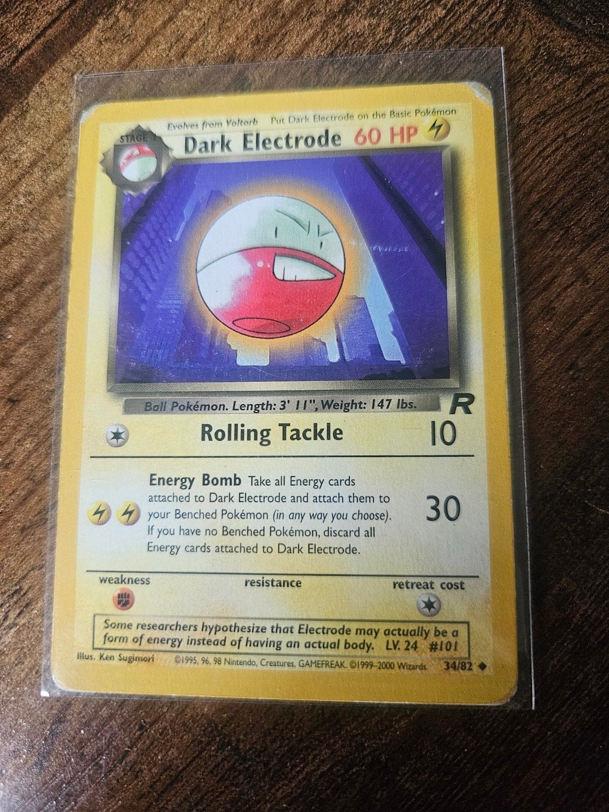 Pokémon Dark Electrode 60 HP LV.24 #101 WOTC Kaart, Ophalen of Verzenden, Gebruikt, Losse kaart