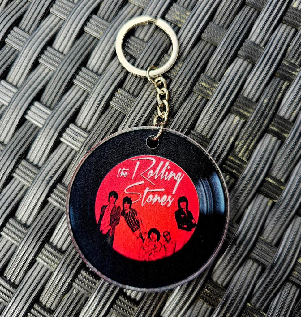 Rolling Stones Sleutelhanger - Vinyl Look, Ophalen of Verzenden, Nieuw, Merk