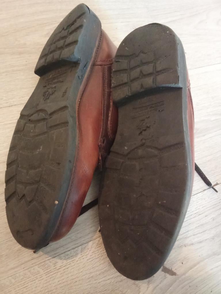 Bruine leren veterschoenen - Maat 42, Ophalen, Gedragen, Veterschoenen, Onbekend