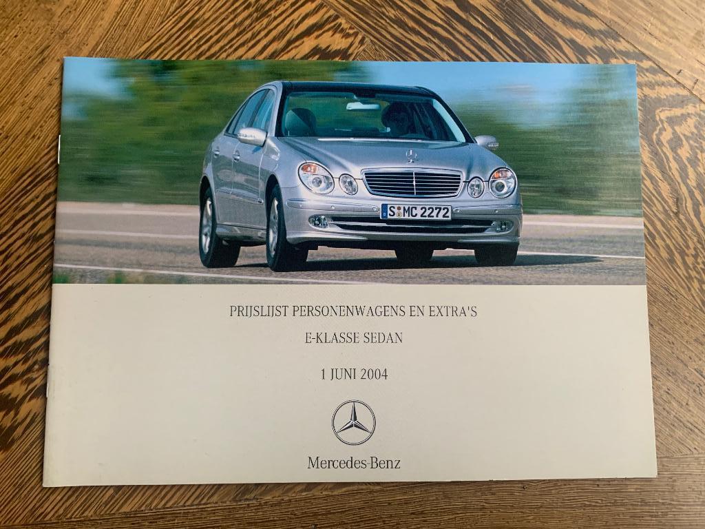 Prijslijst Mercedes-Benz E-klasse sedan W211 juni 2004 nieuw, Nieuw, Mercedes-Benz, Mercedes, Ophalen of Verzenden