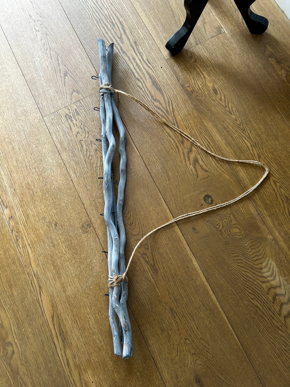 Raamhanger of muurhanger hout met 7 haakjes (92cm breed), Wandhanger, Hout, Zo goed als nieuw, Met ophangsysteem