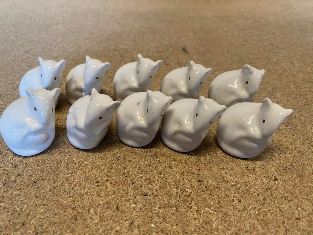Mooie witte muis beeltjes, Ophalen of Verzenden, Gebruikt