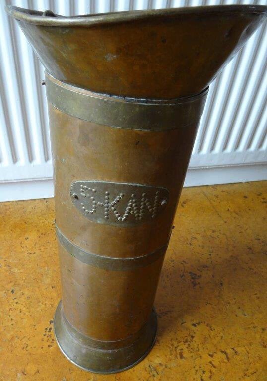 Vintage koperen 5 literkan/ paraplubak, Antiek en Kunst, Ophalen