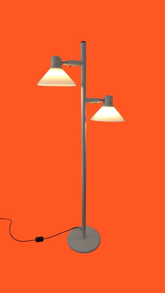 Vintage staande lamp, Spaceage, seventies, merk: koch & lowy, Ophalen, Gebruikt, E27 (groot), Glas