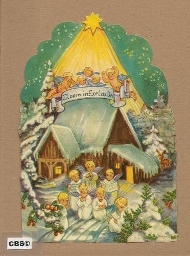 Engelen zingen Gloria in Exelsis Deo poezieplaatjes 5034, Verzamelen, Ophalen of Verzenden