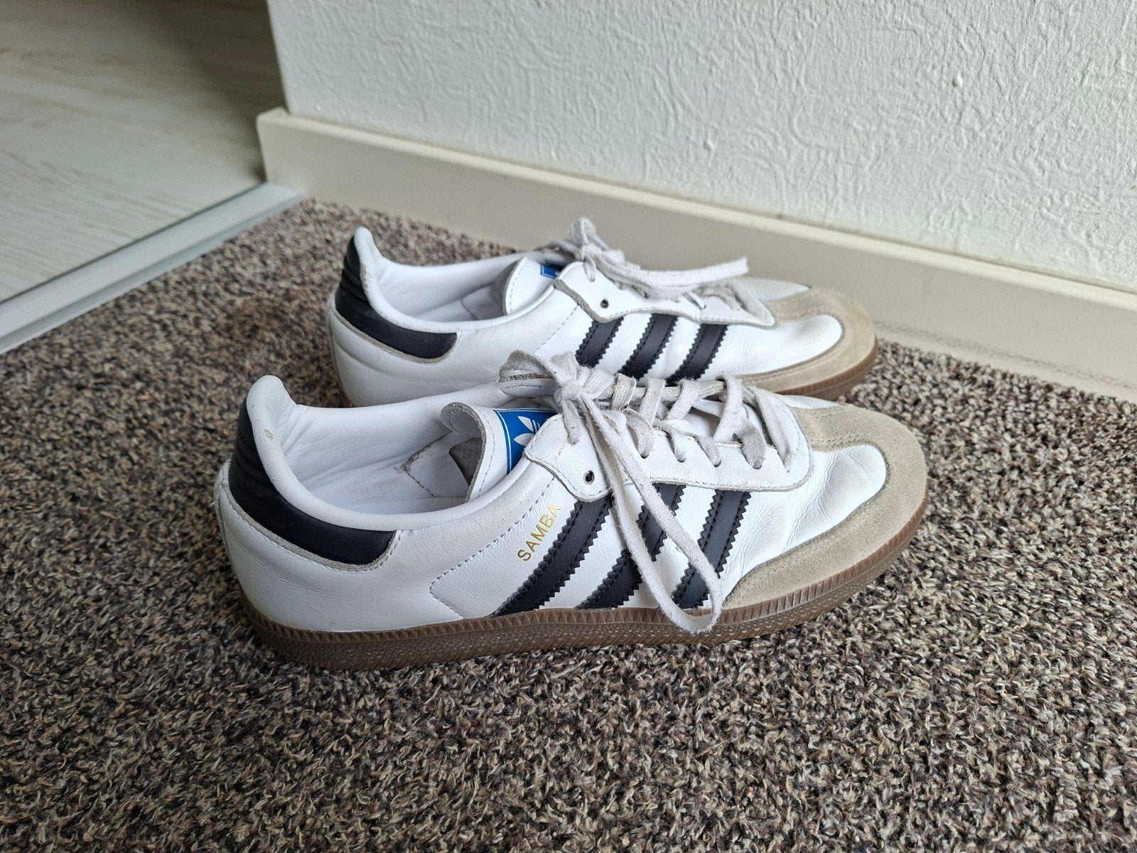 Adidas Samba sneakers wit/zwart/beige - maat 38, Adidas, Wit, Ophalen of Verzenden, Sneakers of Gympen