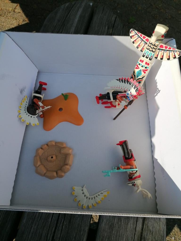 Playmobil 5247 Indianen kamp met totempaal, Ophalen of Verzenden, Zo goed als nieuw