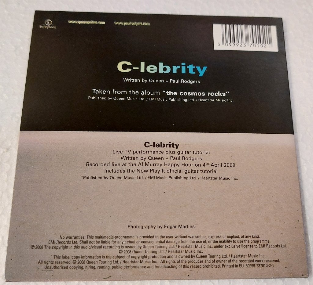 Queen CARDCOVER CD-SINGLE C-lebrity NIEUW Paul Rodgers, Ophalen of Verzenden, Nieuw in verpakking, Pop