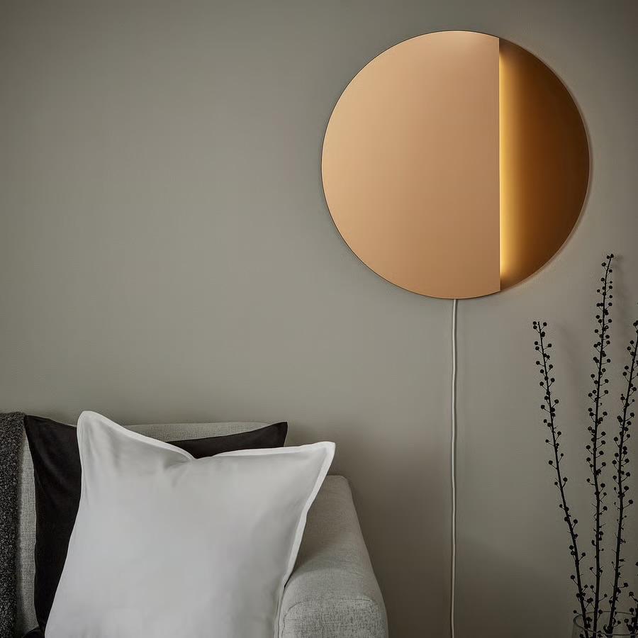 VARMBLIXT spiegellamp Sabine Marcelis voor Ikea, Ophalen, Minder dan 50 cm, Rond, Zo goed als nieuw