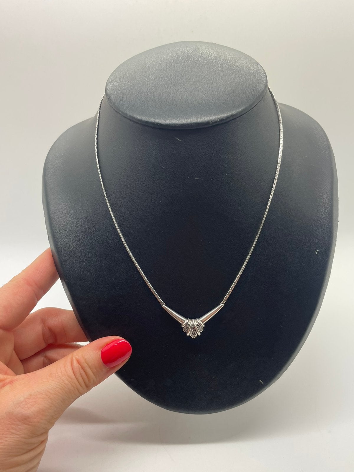 E339 Prachtige zilveren TEKA ketting met hanger, Met hanger, Ophalen of Verzenden, X, Zilver