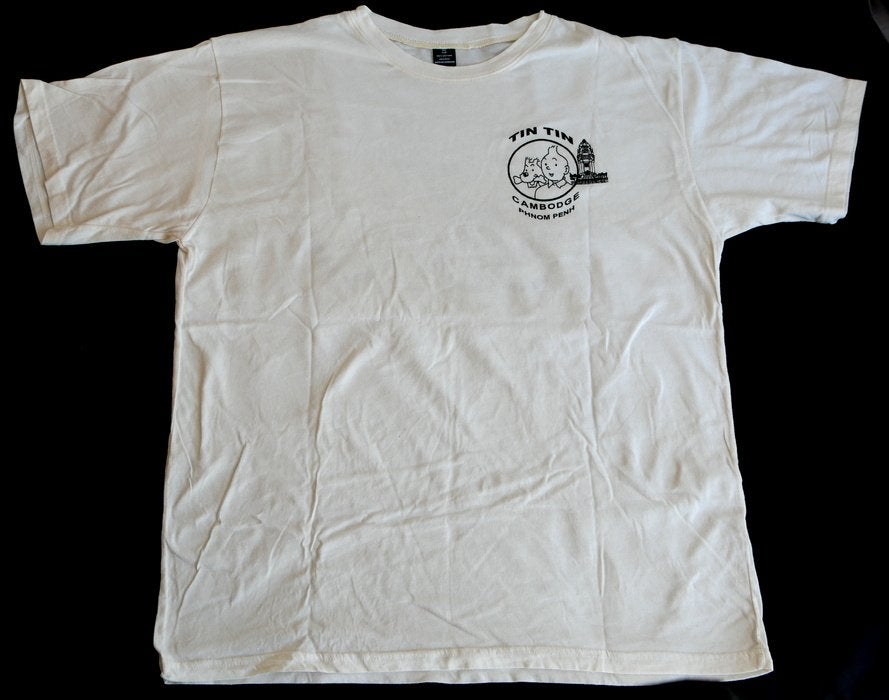 T-shirt Tin Tin au Cambodge, Ophalen of Verzenden, Nieuw, Maat 56/58 (XL), Beige
