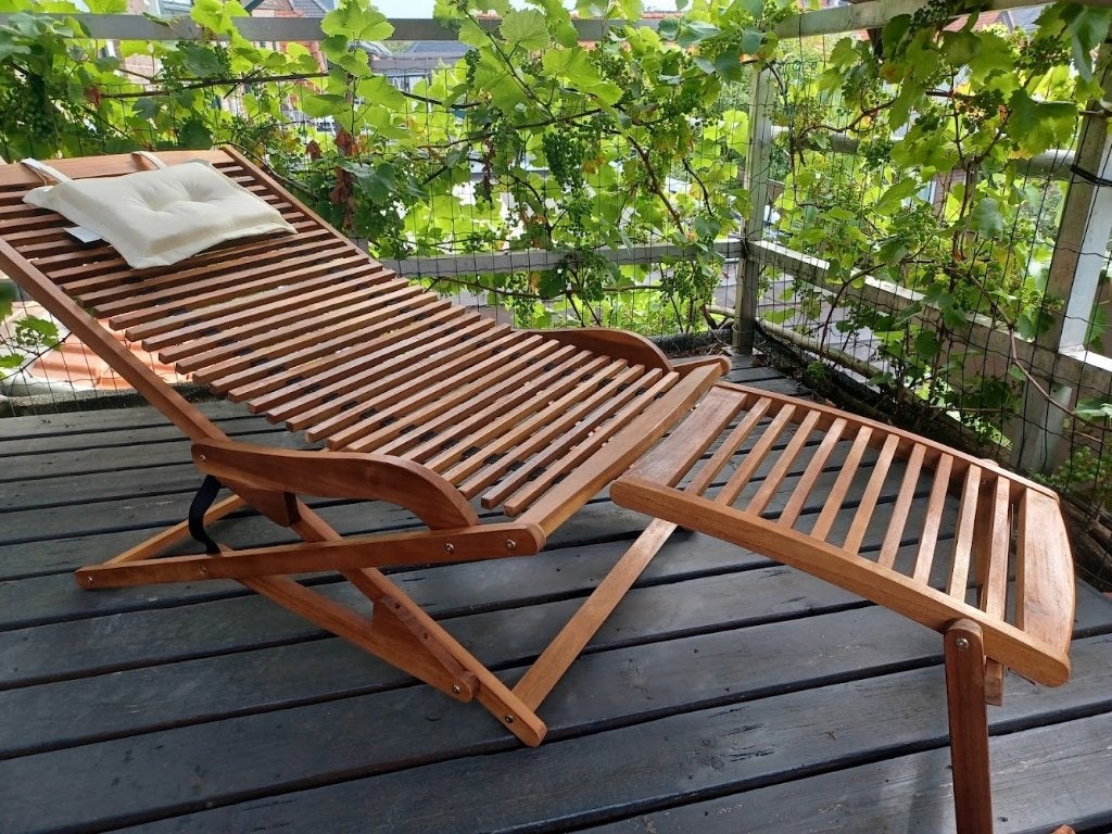 ligstoel tuin (2stuks), Ophalen of Verzenden, Nieuw, Hout, Inklapbaar