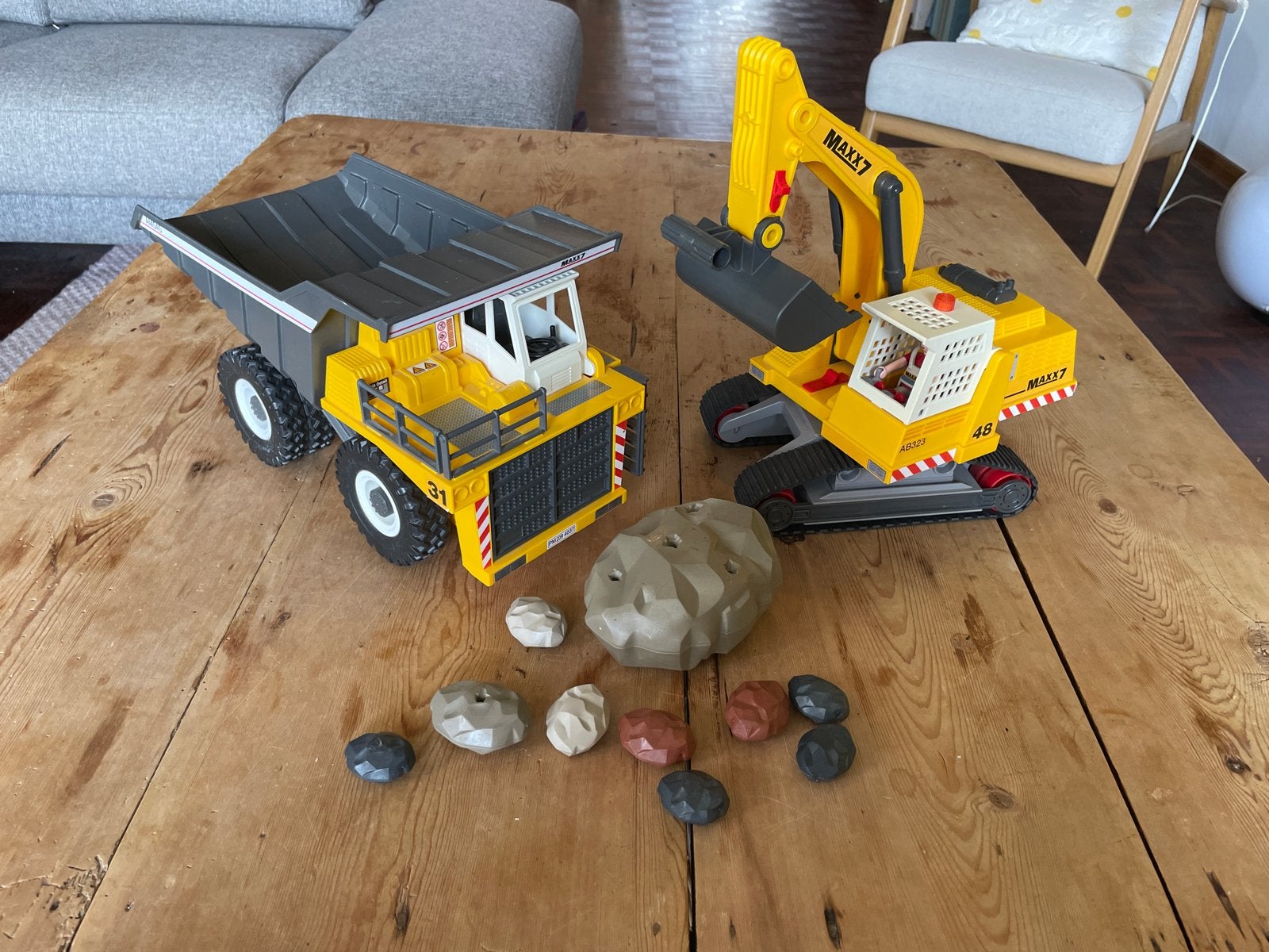 Playmobil Maxx7 Graafmachine en Kiepwagen met stenen, Ophalen, Gebruikt, Jongen of Meisje