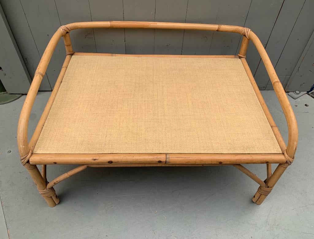 Bamboe rotan tafeltje rekje plank - vintage retro, Ophalen, Gebruikt, Onbekend, Onbekend