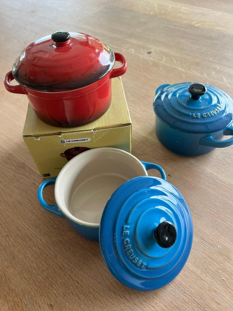 Le Creuset - mini pannen, Ophalen of Verzenden, Nieuw, Gietijzer, Overige typen