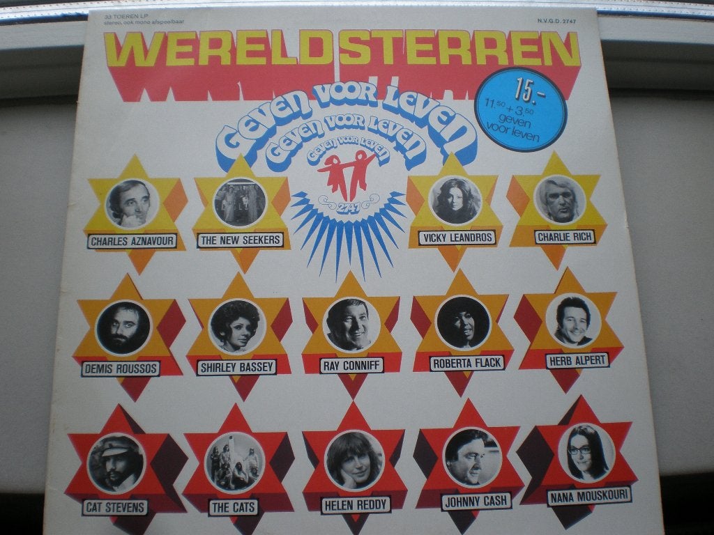Wereldsterren, "Geven voor Leven"  1974, Beschermende buitenhoes, LP, Gebruikt, Ophalen of Verzenden