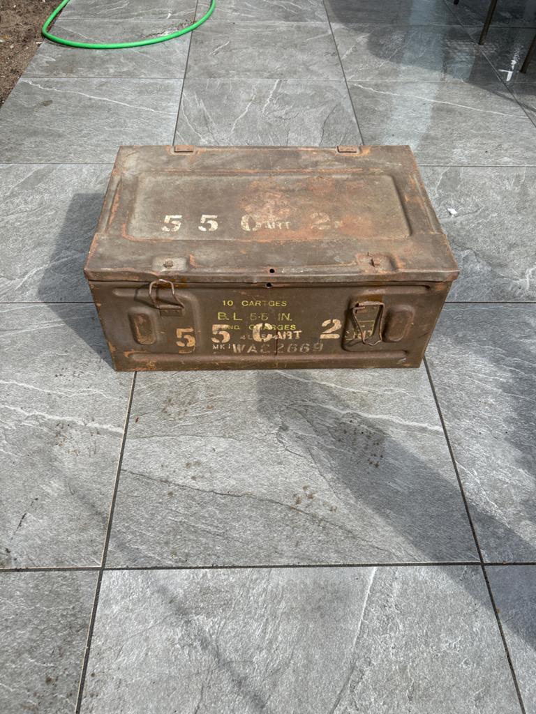 Stalen Munitiekist 62x42x26cm - Vintage Leger Opslagbox, Ophalen, Overige soorten, Overige gebieden, Kist of Geocache