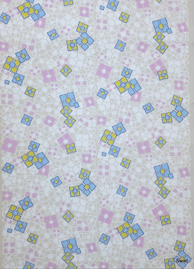 6999 Vintage jaren 50 behang met originele zelfkant swiet, Verzenden, Wit