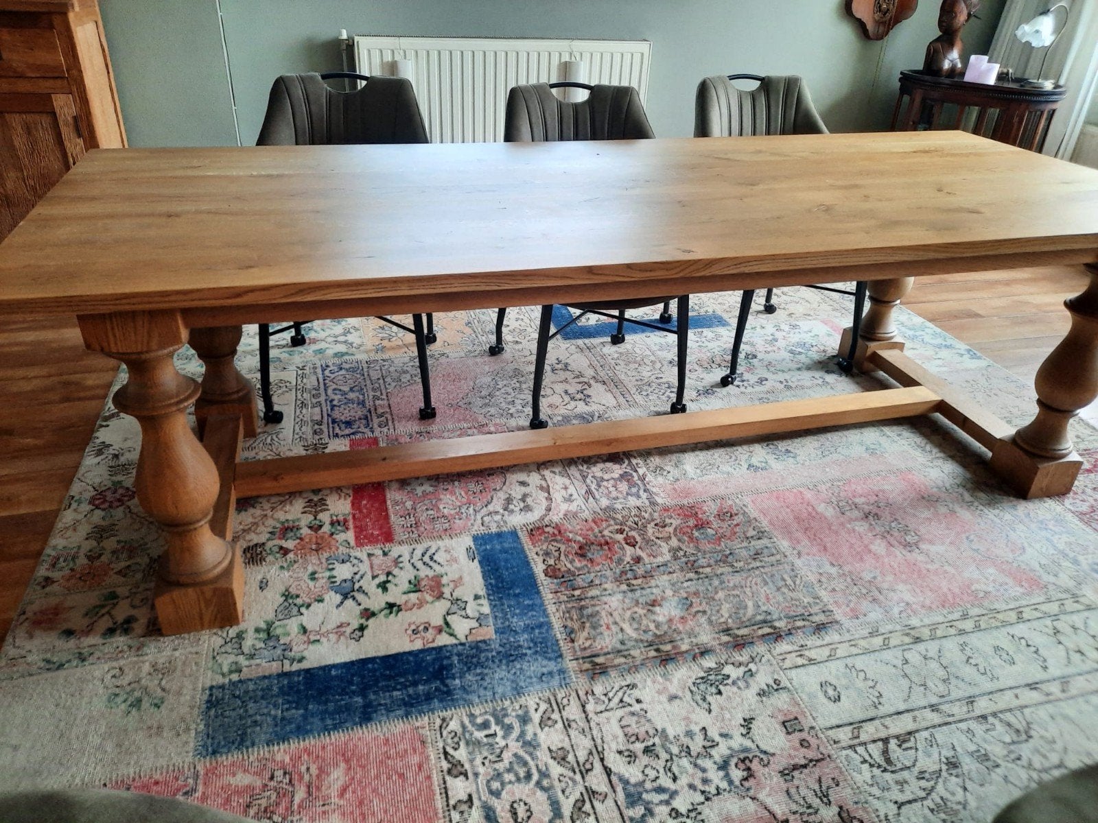 Mooie eiken eettafel, Huis en Inrichting, Tafels | Eettafels, Gebruikt, 100 tot 150 cm, Eikenhout, 200 cm of meer