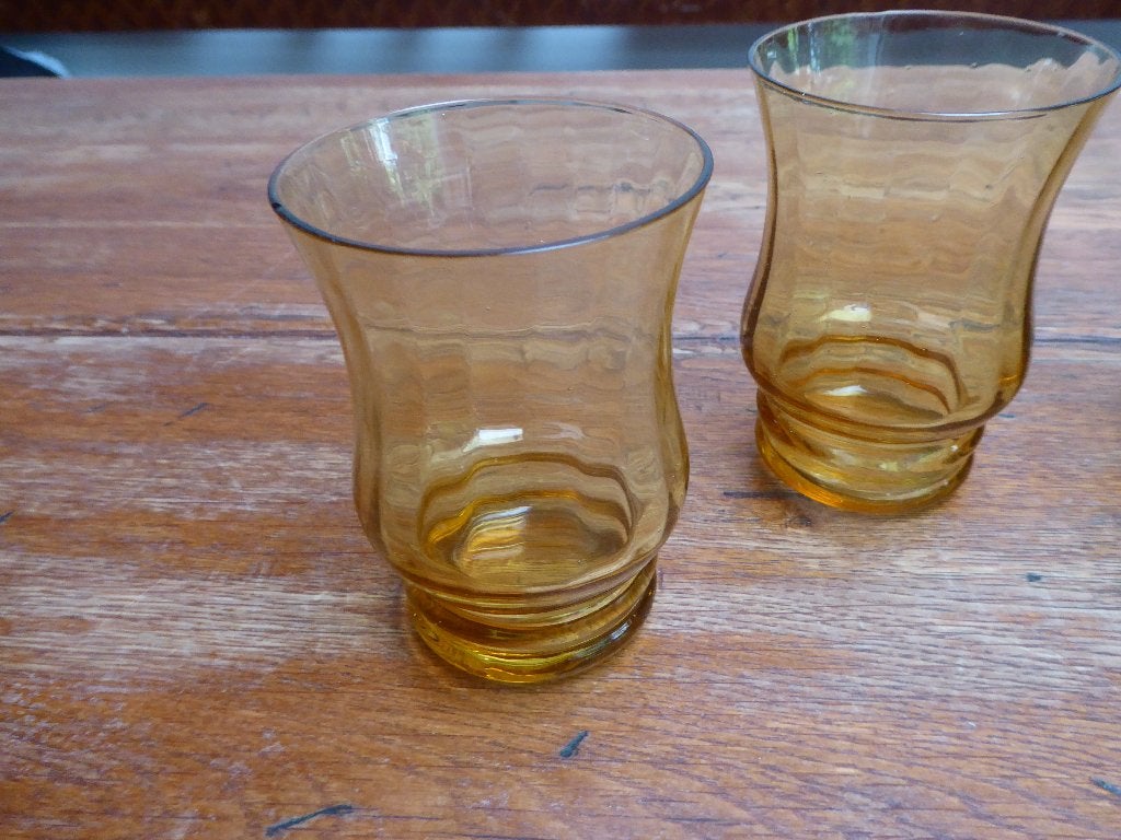 4 optisch geblazen glazen, Doyen?, Ophalen of Verzenden