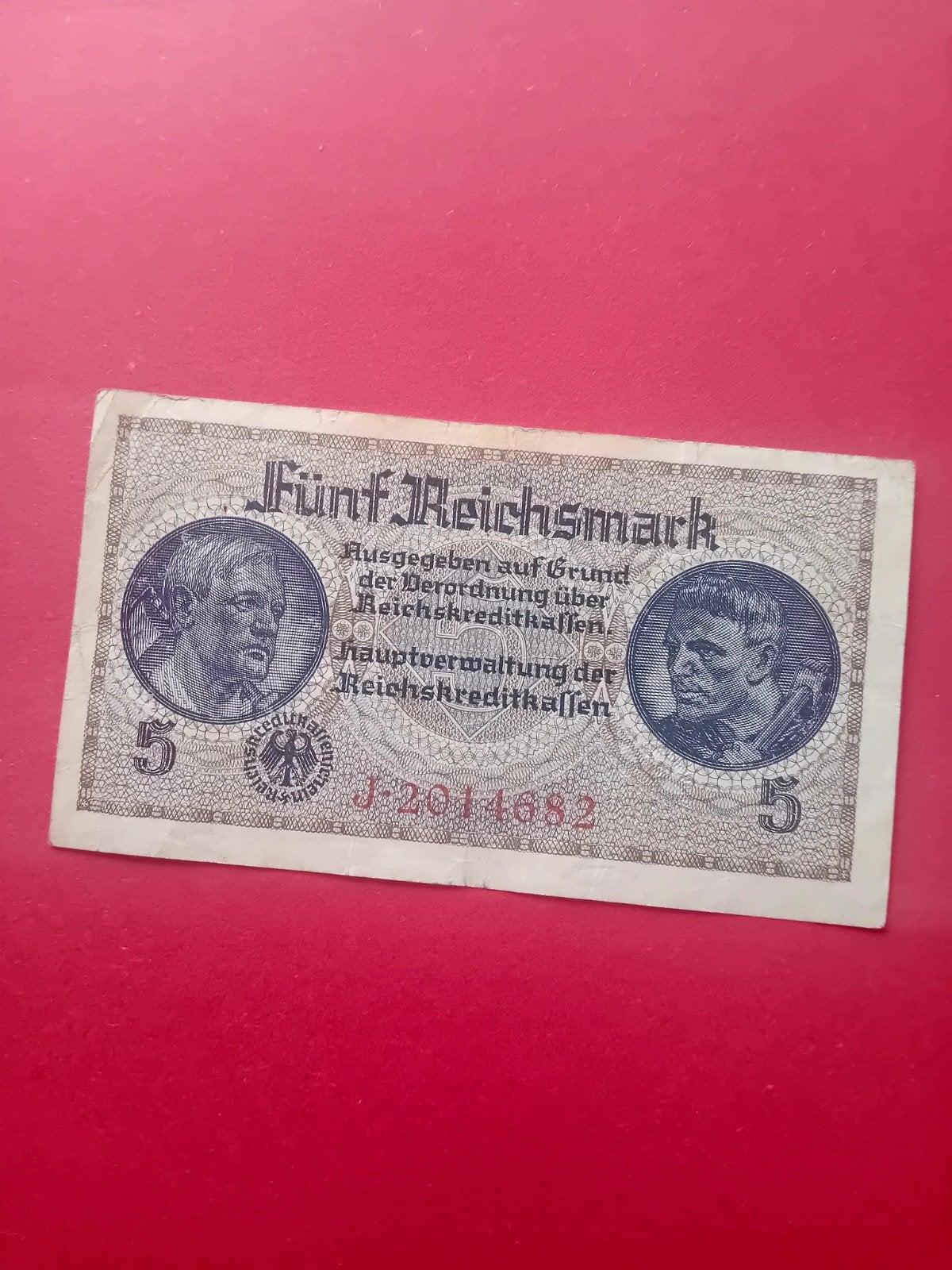 5 Reichsmark biljet uit Duitsland, Ophalen of Verzenden, Duitsland, Los biljet